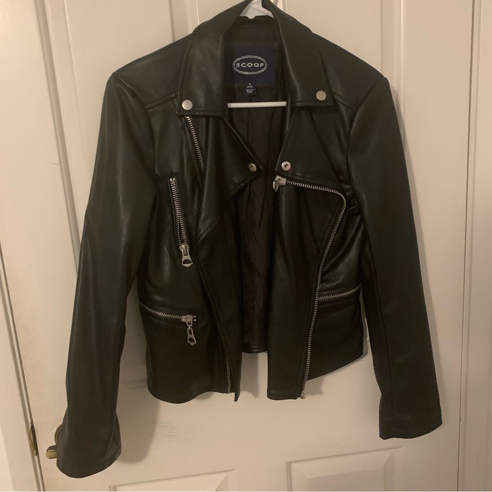 Black faux leather jacket